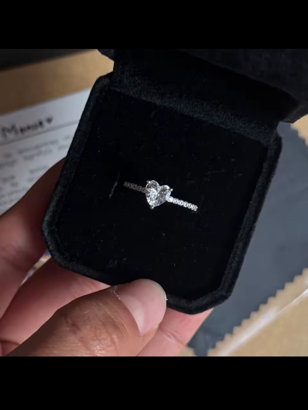 Sterling Silver Heart-Shaped CZ Solitaire Ring in Silver Tone